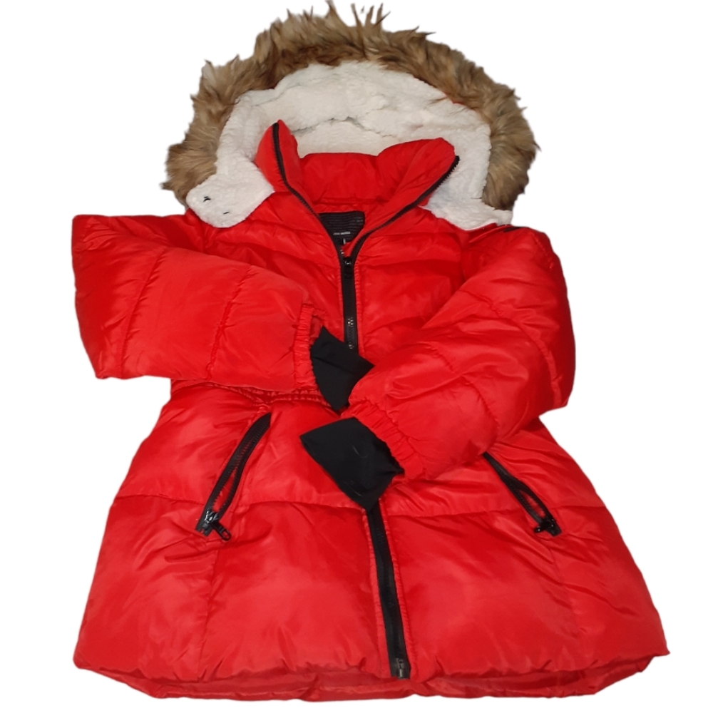 Steve Madden Puffer Jacket with Faux Fur Lined Hood Size Large 14/16